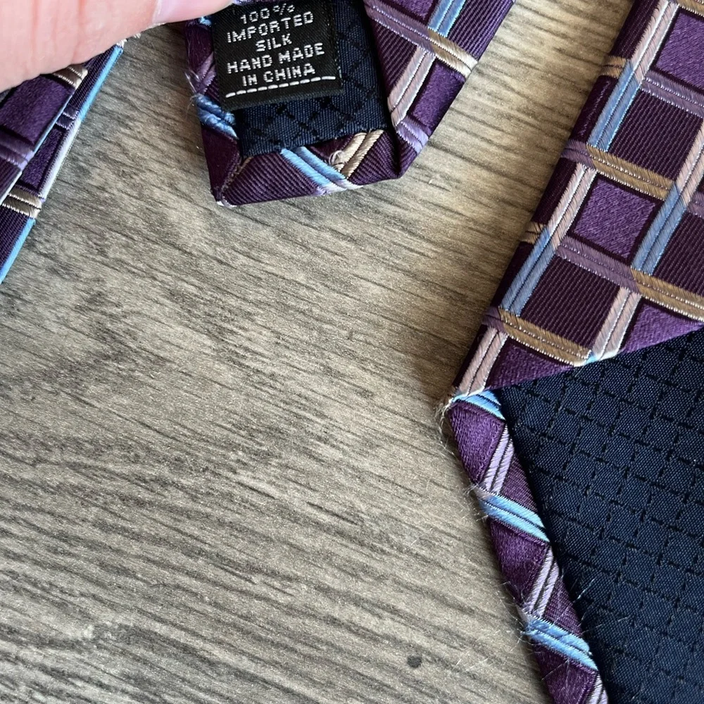 Club Room by Charter Club Mens Neck Tie Square Print Silk Workwear Dressy Formal